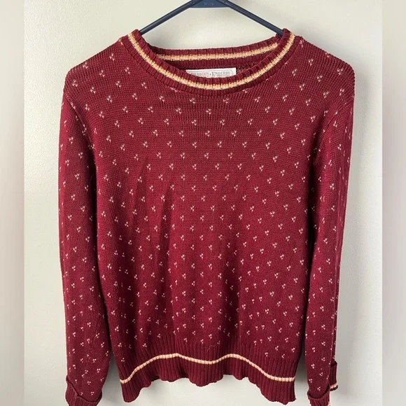 Vintage Peabody maroon and gold sweater - Picture 3 of 7